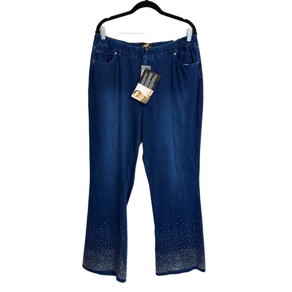 Joan Boyce Pull-On Pants Blue XL NWT